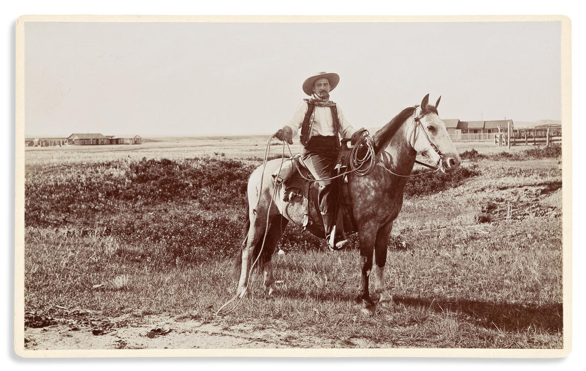 (WEST--MONTANA.) F. Jay Haynes; photographer. Group of 4 large-format photographs of Montana cowboys.